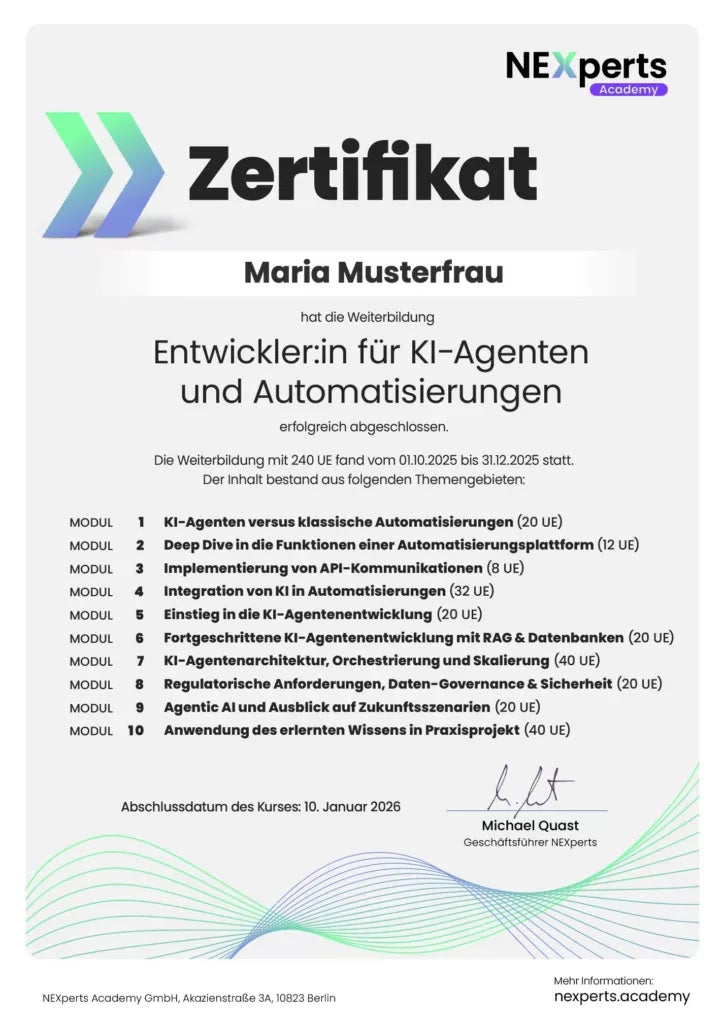 Das NEXperts Zertifikat