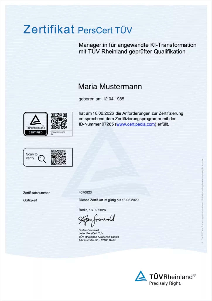 TÜV-Zertifizierung