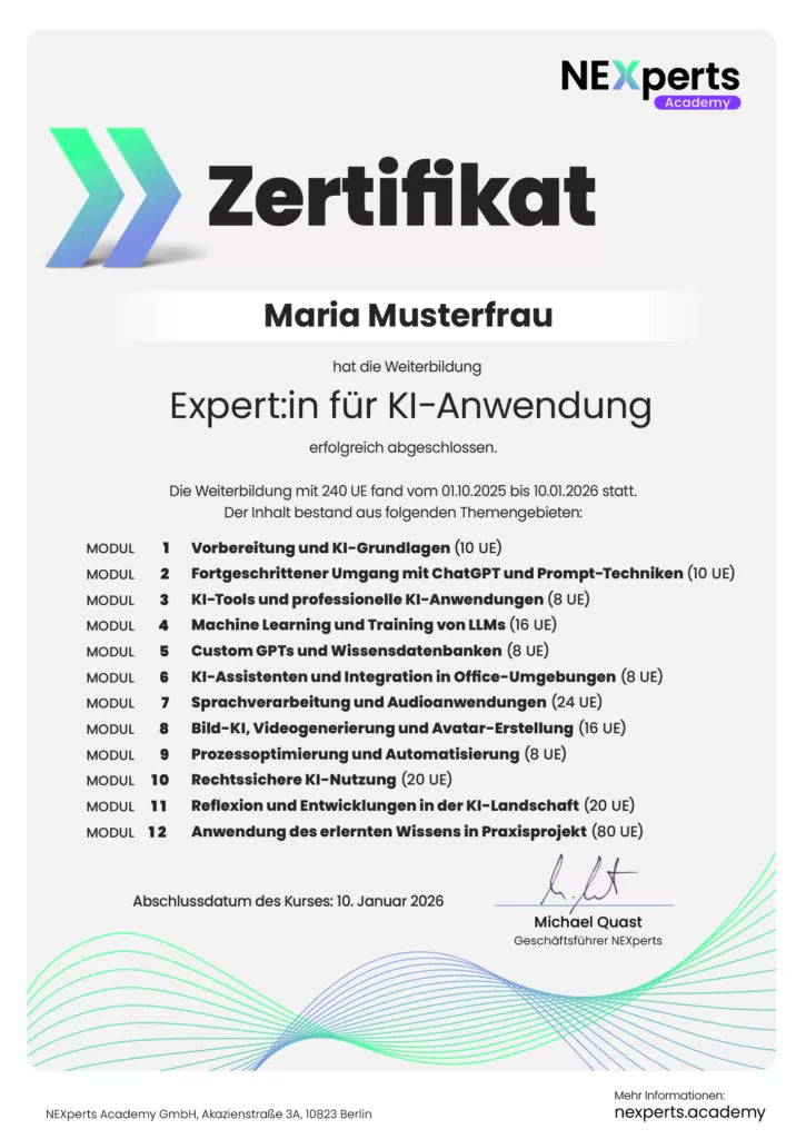 Das NEXperts Zertifikat